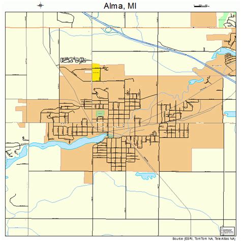 street map of alma michigan.